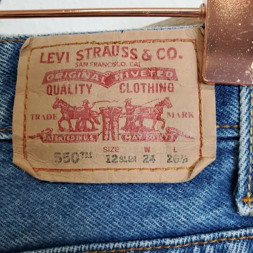 Levi's slim distressed cutoffs blue - Picture 2 of 6